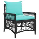 vidaXL Tuinstoel met kussen Zwart 73 x 61 x 77 cm poly rattan