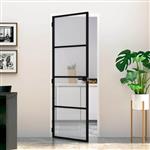 vidaXL Huisdeur 76 x 201,5 x 3,5 cm Aluminium en Gehard Glas