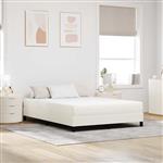 vidaXL Bedmatras met matras Crème 140 x 190 cm Stof