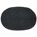 vidaXL Vloerkleden Ovaal Zwart 205 x 305 cm Jute