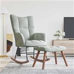 vidaXL Schommelstoel met voetensteun Lichtgrijs 78 x 61 x 98 cm