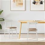 vidaXL Eetkamerstoel 2 pcs Wit en Bruin Massief Rubberhout