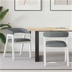 vidaXL Eettafelstoelen 2 pcs Wit 54 x 57 x 73 cm Massief Rubberhout