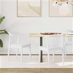 vidaXL Eetkamerstoel 2 pcs Wit Massief Rubberhout