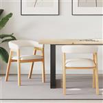vidaXL Eettafelstoelen 2 pcs Naturel 54 x 57 x 73 cm