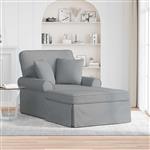 vidaXL Chaise Lounge met Rok met kussen 3 pcs Lichtgrijs Stof