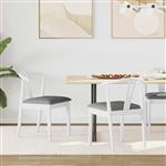 vidaXL Eetkamerstoel 2 pcs Wit en Grijs Massief Rubberhout