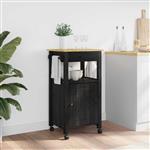 vidaXL Keuken Trolley Zwart 88,5 x 40 x 48 cm Massief Vurenhout