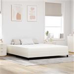 vidaXL Bedmatras met matras Crème 180 x 200 cm Stof