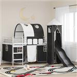 vidaXL Loftbed voor Kids Wit en zwart 90 x 200 cm Metaal