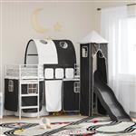 vidaXL Loftbed voor Kids Wit en zwart 90 x 190 cm Metaal