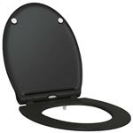 vidaXL Toiletzitting Zwart 45,5 x 37,5 x 3,8 cm Duroplast