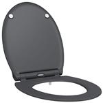 vidaXL Toiletzitting Antraciet 45,5 x 37,5 x 3,8 cm Duroplast
