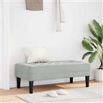 vidaXL Bank met kussen Lichtgrijs 113 x 57 x 39 cm Fluweel