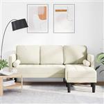 vidaXL Bankstel met kussen Crème 173 x 131 x 67 cm Polyester