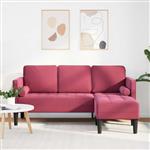 vidaXL Bankstel met kussen Wijnrood 173 x 131 x 67 cm Polyester