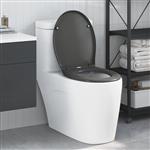 vidaXL Toiletzitting Antraciet 44,8 x 37,3 x 4,2 cm Duroplast