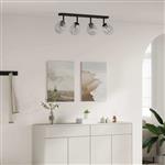 vidaXL Plafondspot Zwart 73.5 x 13 x 26 cm Glas en Metaal