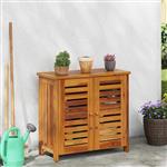 vidaXL Tuinkast met plank Naturel 75 x 35 x 70cm Massief Acaciahout