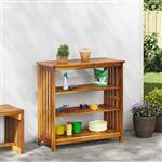vidaXL Tuinkast met plank Naturel 90 x 40 x 90cm Massief Acaciahout