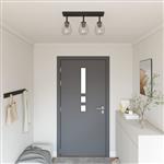 vidaXL Plafondspot Zwart 54 x 13 x 26 cm Glas en Metaal