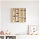 vidaXL Muurdisplaykast met plank Beige 40 x 4,5 x 43 cm Bewerkt hout