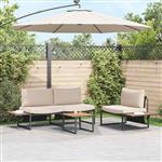 vidaXL Salontafel Zwart en Bruin 55 x 55 x 35 cm Gepoedercoat staal