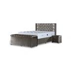 Opberg Boxspring Diva Deluxe (Maat selecteren: 90X200) Grijs Fluweel
