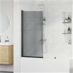 vidaXL Bad Douchescreen Zwart 68 x 130 cm Gehard glas