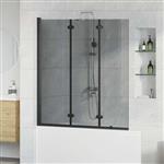 vidaXL Douche Omhulsel Zwart 130 x 138 cm ESG-glas en aluminium