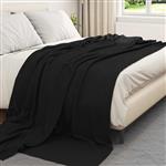 vidaXL Gooi Deken Zwart 240 x 220 cm Fleece