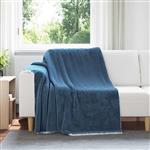 vidaXL Gooi Deken Marineblauw 150 x 200 cm Fleece