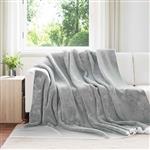 vidaXL Gooi Deken Grijs 240 x 270 cm Fleece