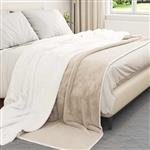 vidaXL Gooi Deken Beige 240 x 270 cm Fleece
