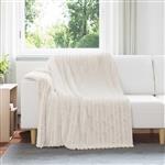 vidaXL Gooi Deken Crème 200 x 150 cm Fleece