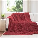 vidaXL Gooi Deken Bordeaux Rood 240 x 220 cm Fleece