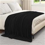 vidaXL Gooi Deken Zwart 200 x 150 cm Fleece