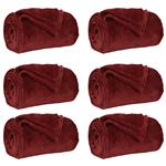 vidaXL Kleden 6 stuks Bordeaux Rood 130 x 150 cm Fleece