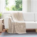 vidaXL Gooi Deken Beige 130 x 150 cm Fleece