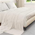 vidaXL Gooi Deken Crème 240 x 220 cm Fleece