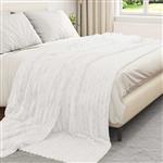 vidaXL Gooi Deken Wit 240 x 220 cm Fleece