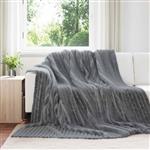 vidaXL Gooi Deken Donkergrijs 240 x 220 cm Fleece