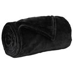 vidaXL Gooi Deken Zwart 130 x 150 cm Fleece