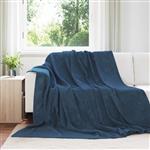 vidaXL Gooi Deken Marineblauw 220 x 240 cm Fleece