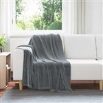 vidaXL Gooi Deken Donkergrijs 130 x 150 cm Fleece