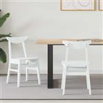 vidaXL Eettafelstoelen 2 pcs Wit 42 x 47.5 x 81 cm Massief Rubberhout
