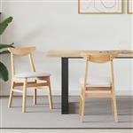 vidaXL Eettafelstoelen 2 pcs Naturel 42 x 47.5 x 81 cm