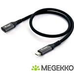 Equip 128370 USB-kabel 0,5 m USB 3.2 Gen 2 (3.1 Gen 2) USB C Zwart