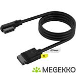 Corsair iCUE LINK Cable, 1x 600mm with Straight/Slim 90 connectors, Black