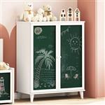 vidaXL Dressoir met Krijtbord Wit 80 x 40 x 110 cm Bewerkt hout